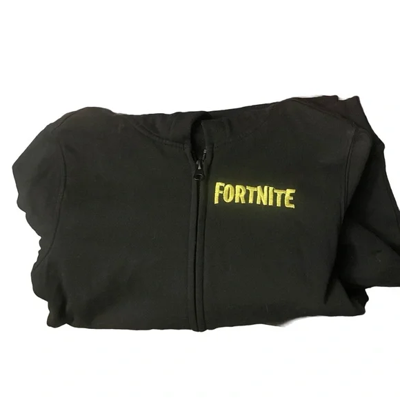 NWT boys M (8) Fortnite zip up hoodie by Epic Games with supply drop on back - Picture 3 of 4